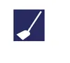 A white shovel on a dark blue background. Produktbild-Vorschau