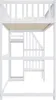 A white loft bed with stairs and a desk area, shown from the side. Náhľad obrázku produktu