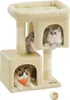 A beige cat tree with two cats on it, set against a white background. Produktbild-Vorschau