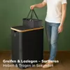 Roxlin Wäschekorb 150L mit 2 herausnehmbaren Wäschesäcken – Produktbild-Vorschau 3