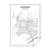 MuchoWow® Poster Stadtplan - Lelystad - Schwarz und weiß Produktbild-Vorschau 1