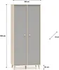 Zweitüriger Kleiderschrank 80 cm für Kinderzimmer OLIVIA - Produktbild-Vorschau 6