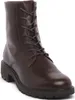 A brown leather lace-up boot on a white background. Produktbild-Vorschau