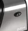 A close-up of a stainless steel appliance with an on/off switch and a brand logo. Produktbild-Vorschau