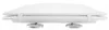 A white toilet seat with soft-close hinges and metal mounting hardware, shown from the side. Anteprima dell’immagine prodotto