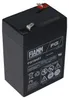 A black Fiamm FG10451 battery is shown from a diagonal angle against a white background. Produktbild-Vorschau