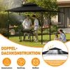 Pavillon de barbecue LZQ avec auvent latéral, double toit, Voir les images du produit 3