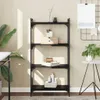 Möbel Bücherregal 4 Böden Schwarz 60x30x120 cm Produktbild-Vorschau 1