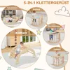 A collage of images showing a 5-in-1 climbing structure for children in various configurations and uses. Podgląd zdjęcia produktu
