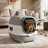 Kuweta dla kota, duża, 54 cm, zamknięta, szara, z łopatką, Podgląd zdjęcia produktu 7