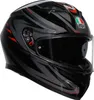A black AGV K3 Integralhelm Syth motorcycle helmet with red and gray graphics, shown from a three-quarter angle against a white background. Podgląd zdjęcia produktu