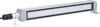 A long, rectangular LED light fixture with a silver casing and a black frame around the illuminated panel. It is mounted on a white bracket. Podgląd zdjęcia produktu