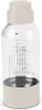 A clear plastic bottle with a beige cap and base, featuring text and markings on the side. Produktbild-Vorschau