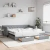 vidaXL Tagesbett Ausziehbar mit Schubladen Hellgrau 100x200 Produktbild-Vorschau 2