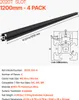 SucceBuy 4 STK 47,2 pollici (1200 mm) Scanalatura a T 2020 Anteprima dell’immagine prodotto 7