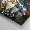 Wanduhr - Quadrat - Glasuhr - Abstrakt Maske Feder Festival Produktbild-Vorschau 5