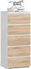 Kommode AKORD CL5 Weiß 40 cm 5 Schubladen Front Produktbild-Vorschau 1