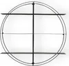 A black metal circular wall shelf with three horizontal shelves. Produktbild-Vorschau