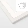 A close-up, angled view of a white picture frame with a mat. An inset diagram shows the dimensions of the frame's profile. Anteprima dell’immagine prodotto