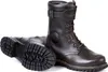 A pair of brown leather motorcycle boots shown against a white background. Podgląd zdjęcia produktu
