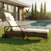 Lettino da giardino marrone in polyrattan Gruppo di sedute Anteprima dell’immagine prodotto 1