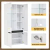 Merax Hochglanz Vitrine Hochschrank mit LED, Glasvitrine Produktbild-Vorschau 6