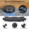 A robot vacuum cleaner and its replacement brush roll are shown with descriptive text and diagrams. Produktbild-Vorschau