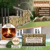 A split image showing two firewood storage racks, one outdoors with logs and another next to a house, with inset images highlighting benefits like efficient storage and optimal ventilation. Náhľad obrázku produktu