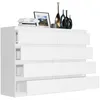 Komoda 140 cm 8 zásuvek skříňka FRAMIRE R-140-S8 bílá Náhled obrázku produktu 4