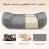 A marketing image showing a padded office chair with close-up views of its features. Voir les images du produit