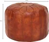 FineBuy Sitzhocker Echtleder Braun 52 x 40 x 52 cm Ottomane Produktbild-Vorschau 3