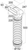 Płaski kanał 222x89mm do Ø 150mm, rozdzielacz z wężem 50cm Podgląd zdjęcia produktu 2
