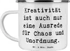 Mr. & Mrs. Panda Emaille Tasse Spruch Kreativität und Chaos Produktbild-Vorschau 1