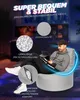 A man is sitting on a large gray beanbag chair in a dimly lit room with gaming screens in the background. Produktbild-Vorschau