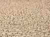 A close-up, angled view of a textured beige rug with a subtle chevron pattern. Náhled obrázku produktu
