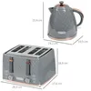 HOMCOM Wasserkocher mit Toaster 1,7L 4 Toastscheiben mit 7 Produktbild-Vorschau 3