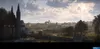 A panoramic view of a medieval-style city with a large church in the foreground, under a cloudy sky. Produktbild-Vorschau