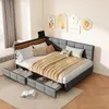 INONEFT Polsterbett 140 × 190 cm mit L-förmigem Kopfteil, Produktbild-Vorschau 5