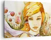 Bild auf Leinwand - Leinwandbild - Frau Sommer Blume - Produktbild-Vorschau 1