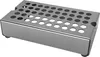 A stainless steel drip tray riser with multiple circular holes on top, designed for espresso machines. Produktbild-Vorschau