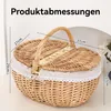 Weiden-Picknickkorb mit im Landhausstil, mit Deckel und Produktbild-Vorschau 2