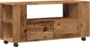 A wooden TV cabinet with wheels. Podgląd zdjęcia produktu
