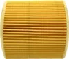 A close-up view of a yellow pleated air filter. Produktbild-Vorschau