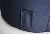 Close-up of a navy blue fabric item with a small pocket detail. Produktbild-Vorschau