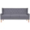 vidaXL 3-tlg. Sofa-Set Stoff Grau Produktbild-Vorschau 2
