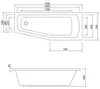 Raumspar Badewanne 160x70x39cm MINOU rechts, weiß Produktbild-Vorschau 3