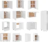 A collage of various white kitchen cabinets and modules. Náhľad obrázku produktu