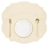 Lederne Platzsets oval 2 Stück 43x29,5 cm beige rutschfest Produktbild-Vorschau