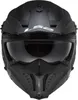 A front view of a black modular motorcycle helmet. Anteprima dell’immagine prodotto