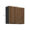 Kondela Oberer Küchenschrank Menzo 80 G-72 2F - Schwarz / Produktbild-Vorschau 4